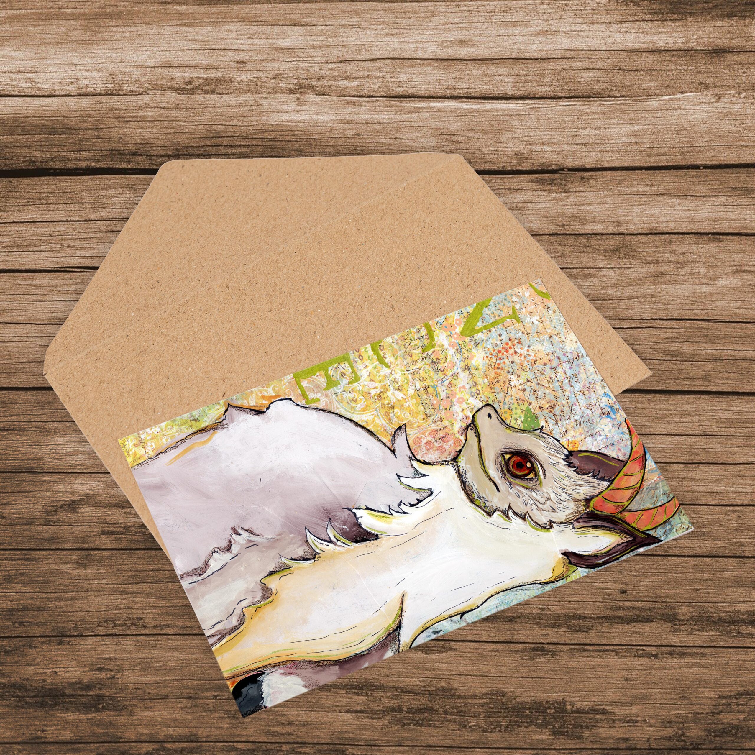 Paper greeting card PSD mockup